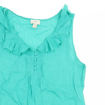 Womens UK Size L LOFT Green Basic Blouse