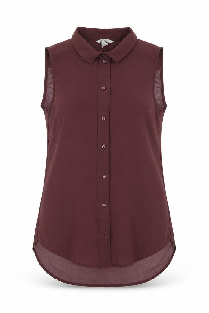 Womens UK Size 4 H&M Brown Basic Blouse