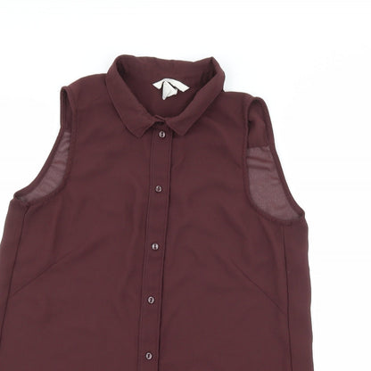 Womens UK Size 4 H&M Brown Basic Blouse