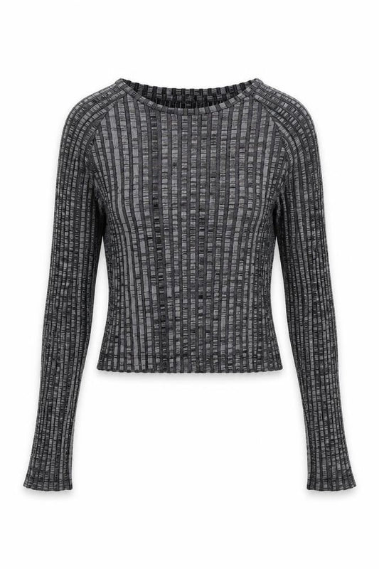 Womens UK Size M Light Before Dark Grey Cropped Blouse