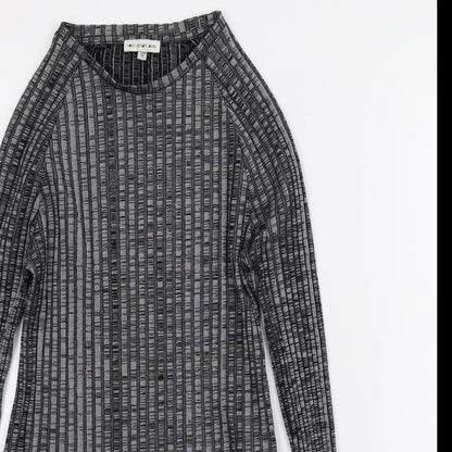 Light Before Dark Womens Grey   Cropped Blouse Size M