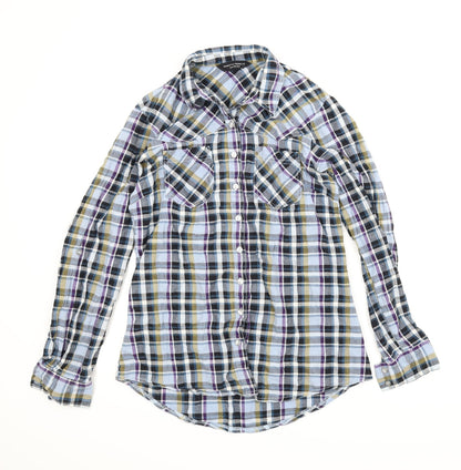 Womens UK Size 12 Dorothy Perkins Blue Basic Button-Up