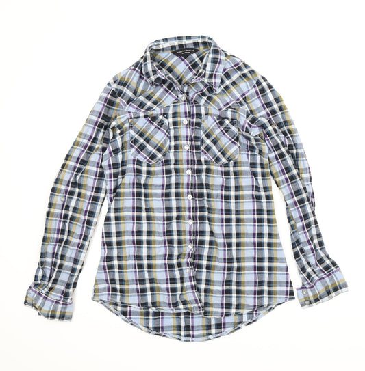 Womens UK Size 12 Dorothy Perkins Blue Basic Button-Up