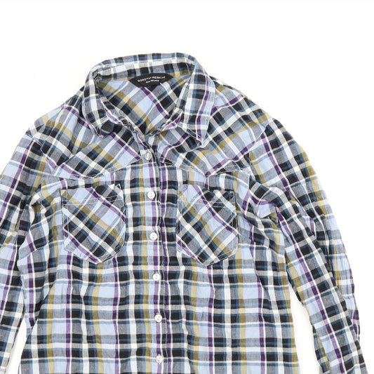 Womens UK Size 12 Dorothy Perkins Blue Basic Button-Up
