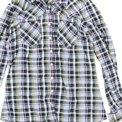 Womens UK Size 12 Dorothy Perkins Blue Basic Button-Up