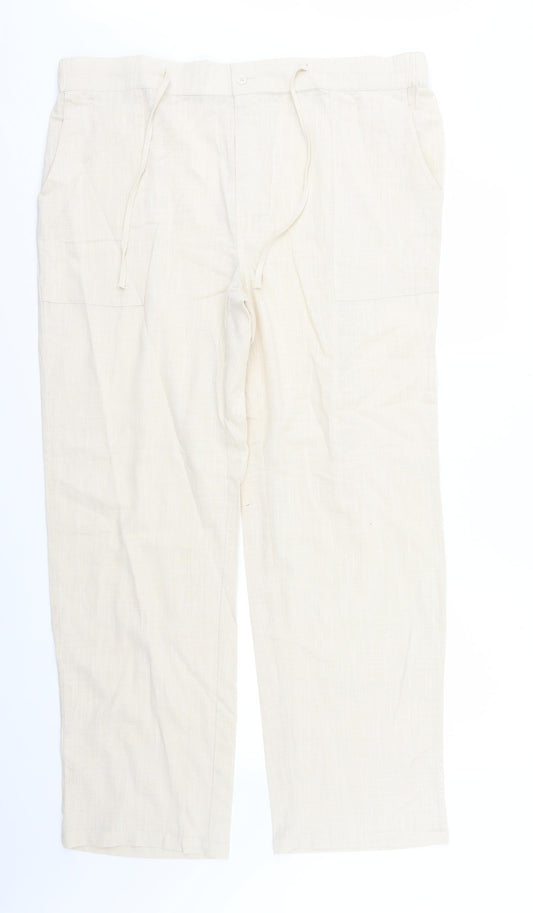 Womens UK Size 42 in Preworn Regular Fit  Beige Trousers
