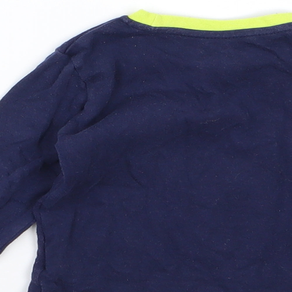 Primark Boys Blue  Jersey Basic T-Shirt Size 12-18 Months  - Dino friends