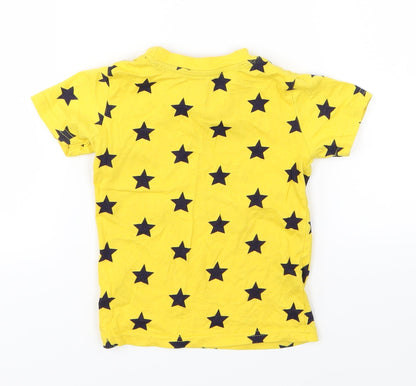 Primark Baby Yellow  Jersey Basic T-Shirt Size 12-18 Months  - Star Print