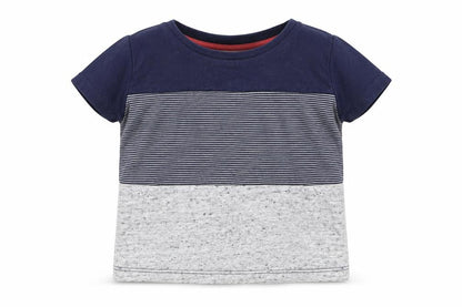 Primark Baby Blue Striped Jersey Basic T-Shirt Size 12-18 Months