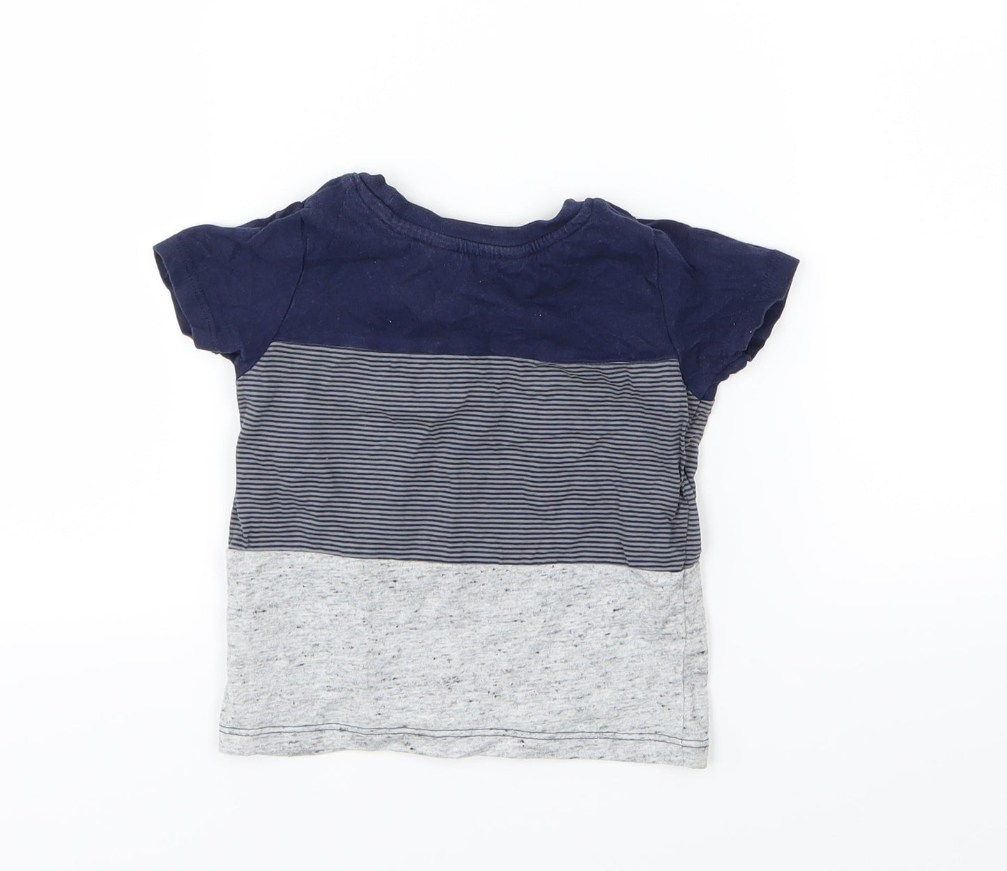 Primark Baby Blue Striped Jersey Basic T-Shirt Size 12-18 Months
