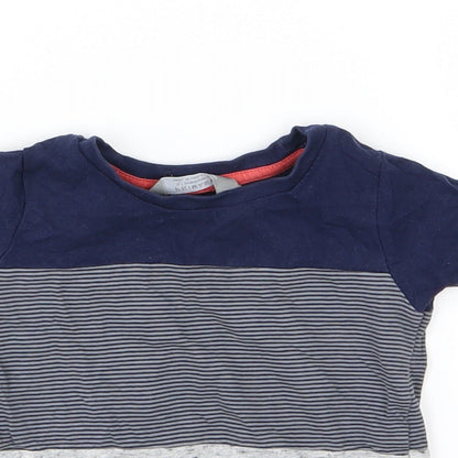 Primark Baby Blue Striped Jersey Basic T-Shirt Size 12-18 Months