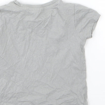 So Cute Boys Grey  Jersey Basic T-Shirt Size 12-18 Months  - Croc