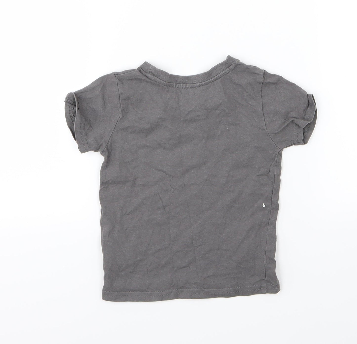Primark Boys Grey  Jersey Basic T-Shirt Size 12-18 Months  - Smile today