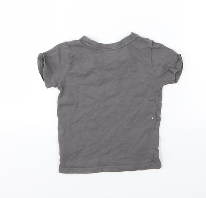 Primark Boys Grey  Jersey Basic T-Shirt Size 12-18 Months  - Smile today