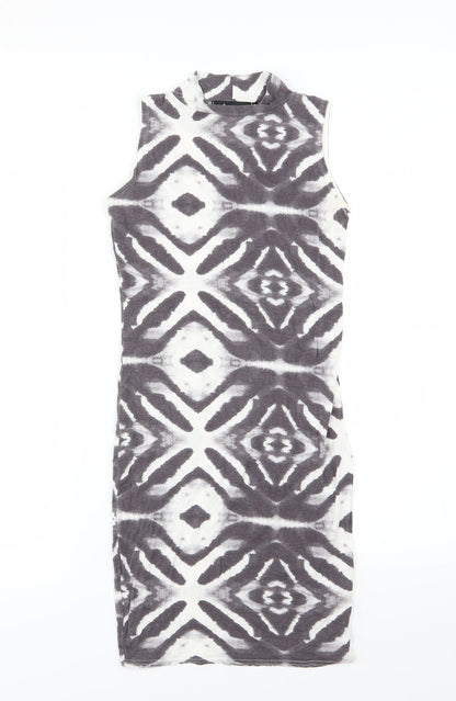 Republic Womens Grey Geometric Jersey Tank Dress  Size 10