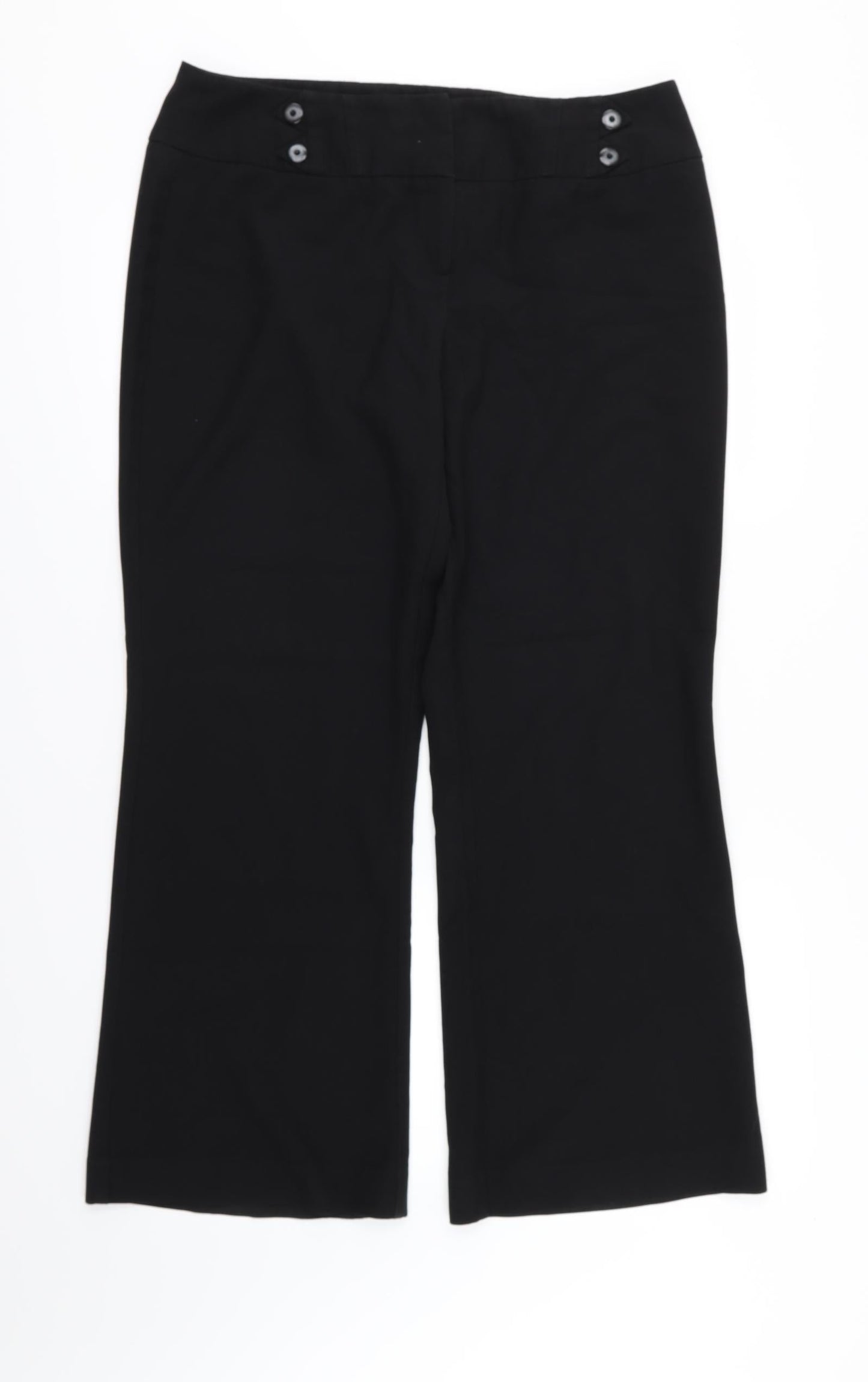 Debenhams Womens Black  Rayon Trousers  Size 14 L30 in