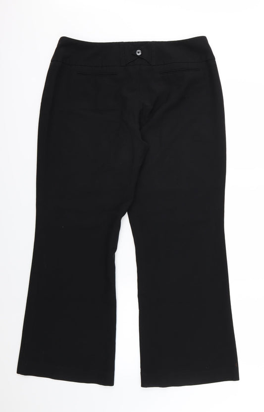 Debenhams Womens Black  Rayon Trousers  Size 14 L30 in