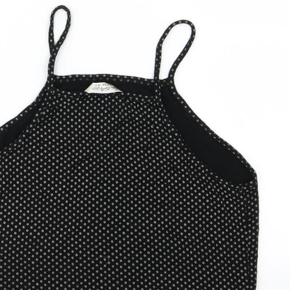 Miss Selfridge Womens Black Polka Dot Jersey Cropped Tank Size 12