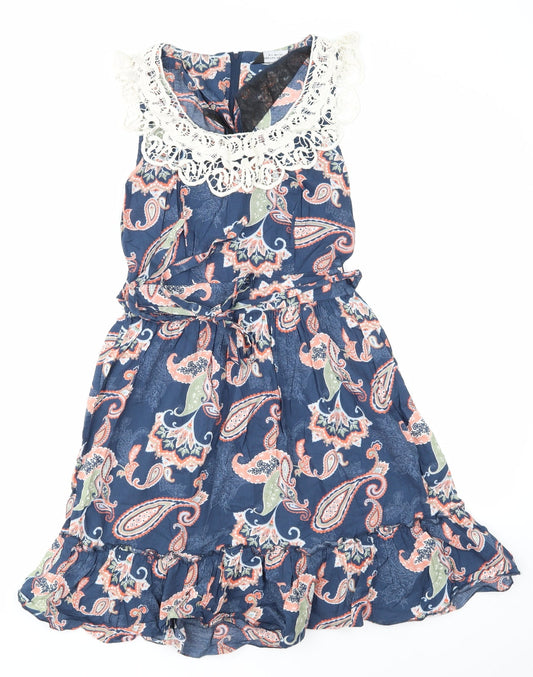 Dorothy Perkins Womens Black Argyle/Diamond  Skater Dress  Size 10