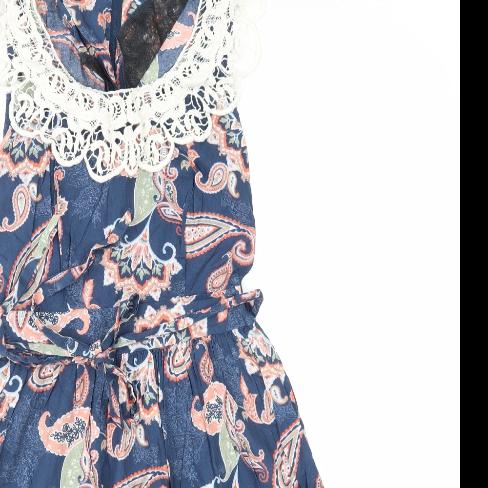 Dorothy Perkins Womens Black Argyle/Diamond  Skater Dress  Size 10