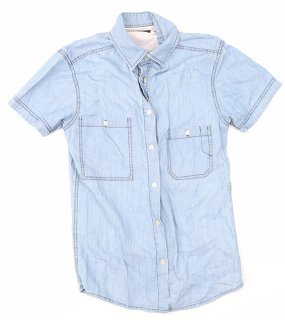 Vintage Clth Co Mens Blue  Denim  Button-Up Size S