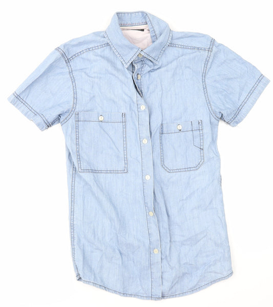 Vintage Clth Co Mens Blue  Denim  Button-Up Size S