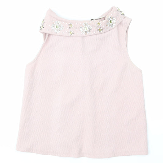 Miss Selfridge Womens Pink   Basic T-Shirt Size 8