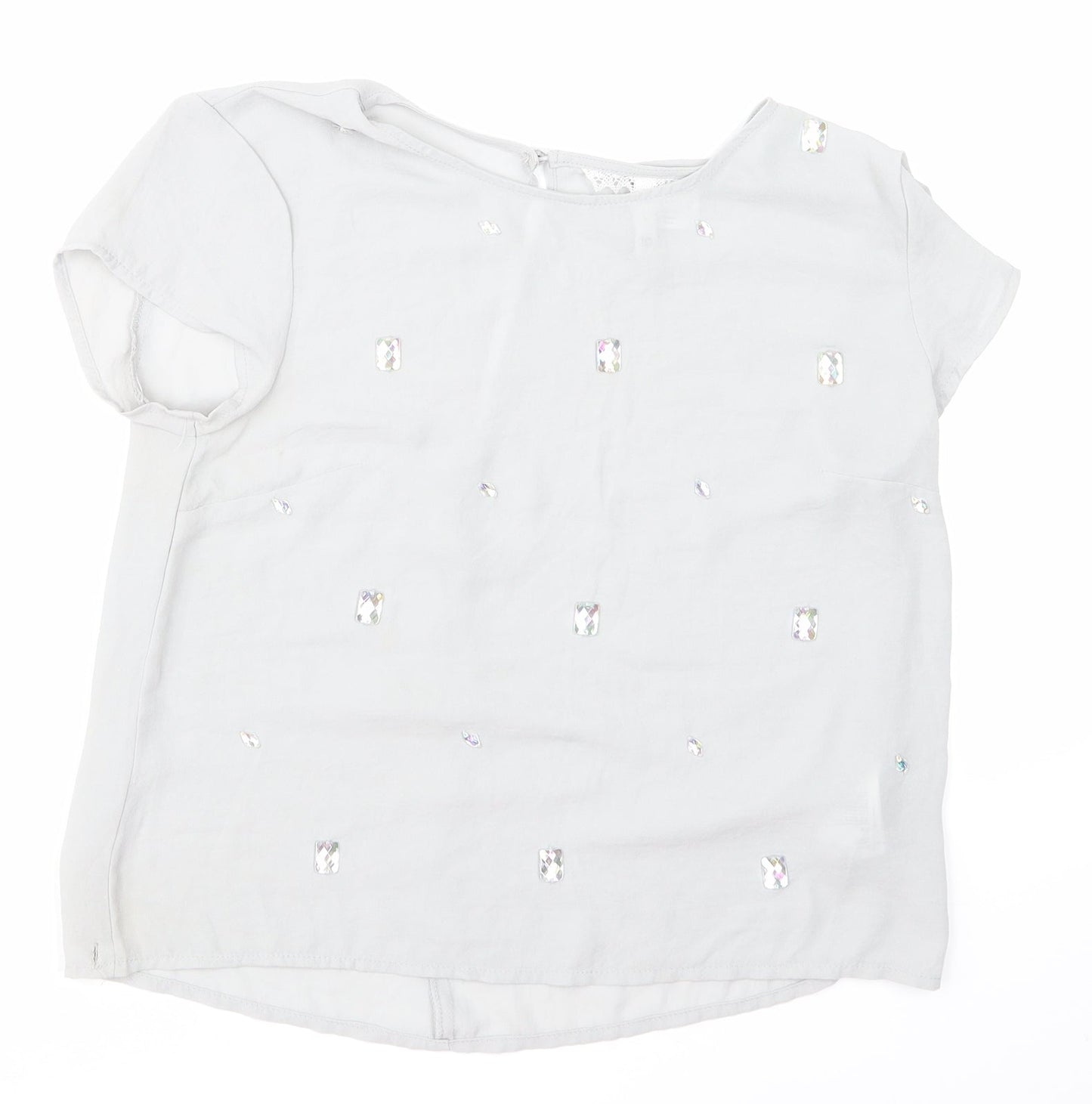 Womens UK Size 10 H&M Grey Basic Blouse