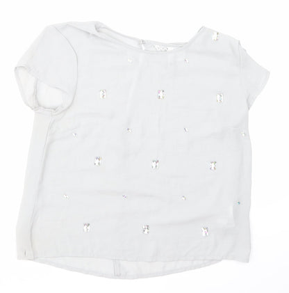 Womens UK Size 10 H&M Grey Basic Blouse