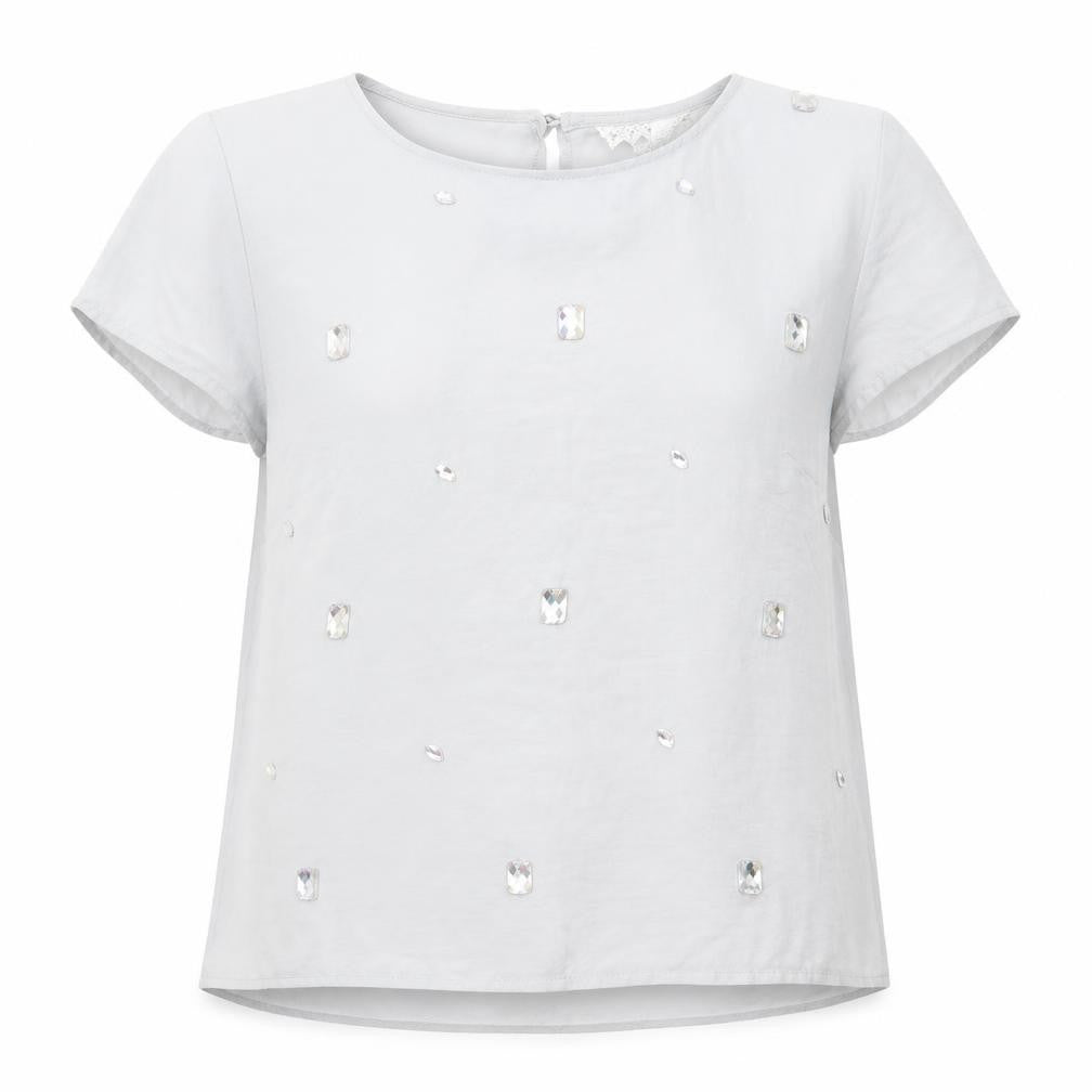 Womens UK Size 10 H&M Grey Basic Blouse