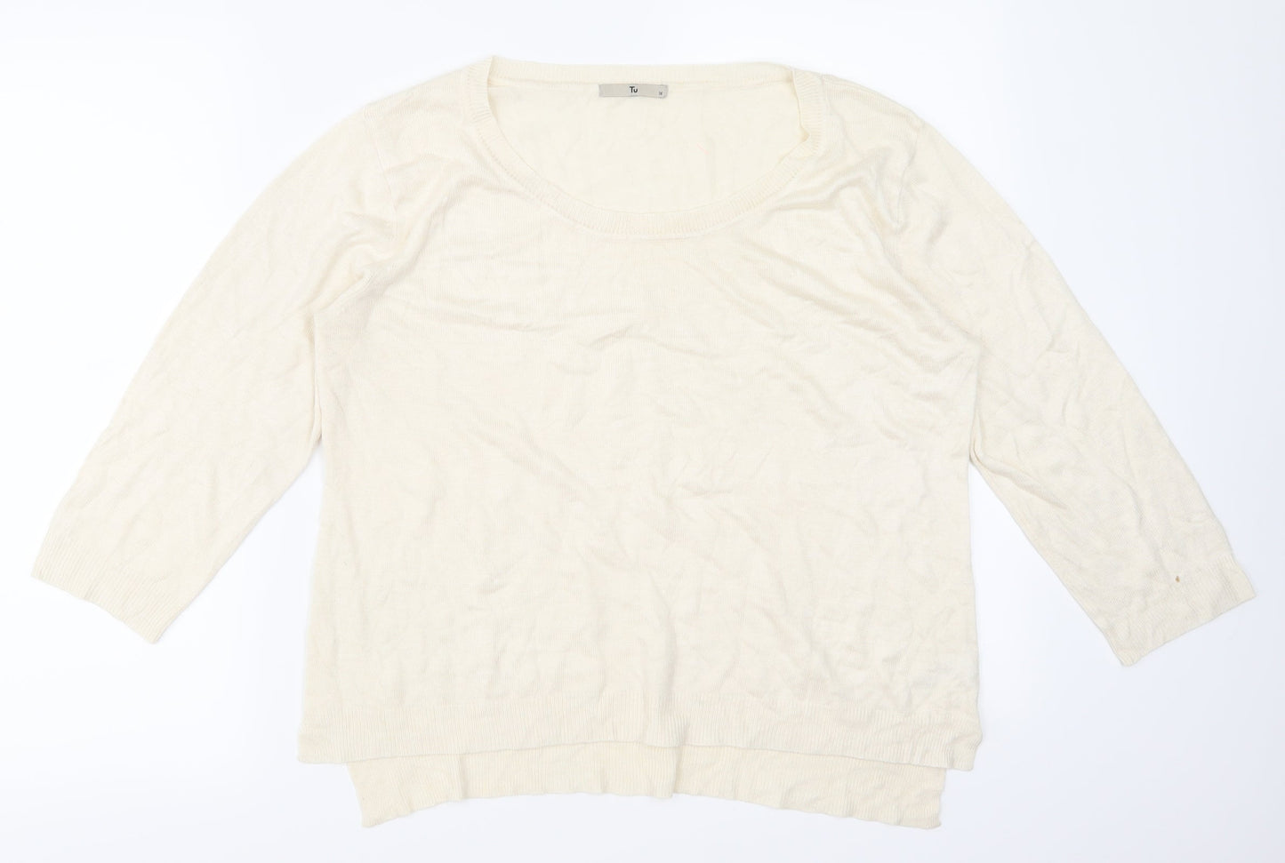TU Womens Ivory   Pullover Sweatshirt Size 16