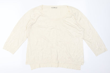 TU Womens Ivory   Pullover Sweatshirt Size 16
