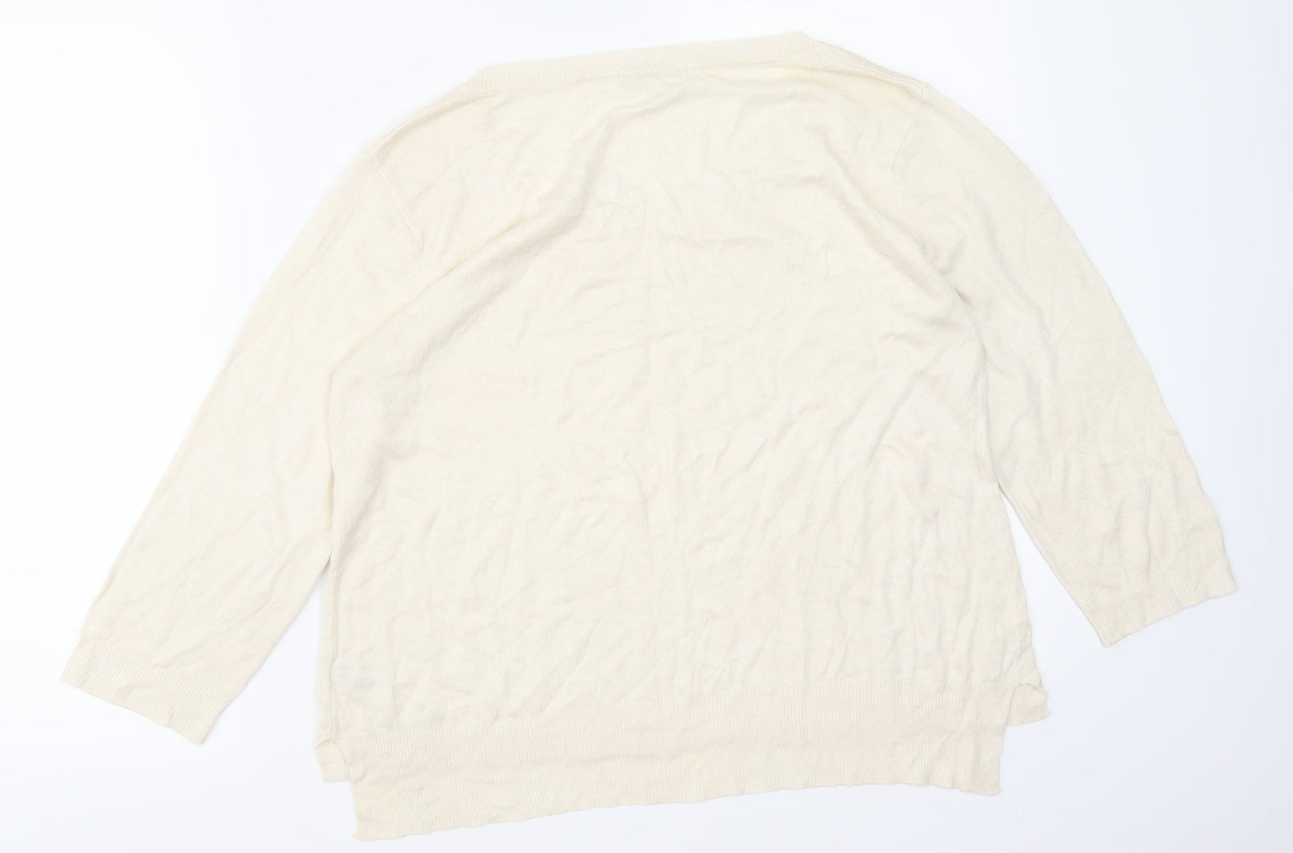 TU Womens Ivory   Pullover Sweatshirt Size 16