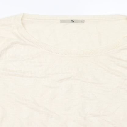 TU Womens Ivory   Pullover Sweatshirt Size 16