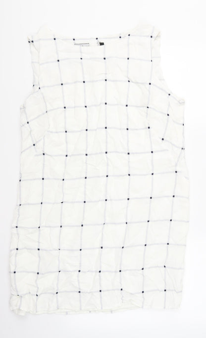Marks and Spencer Womens White Check  Pencil Dress  Size 10