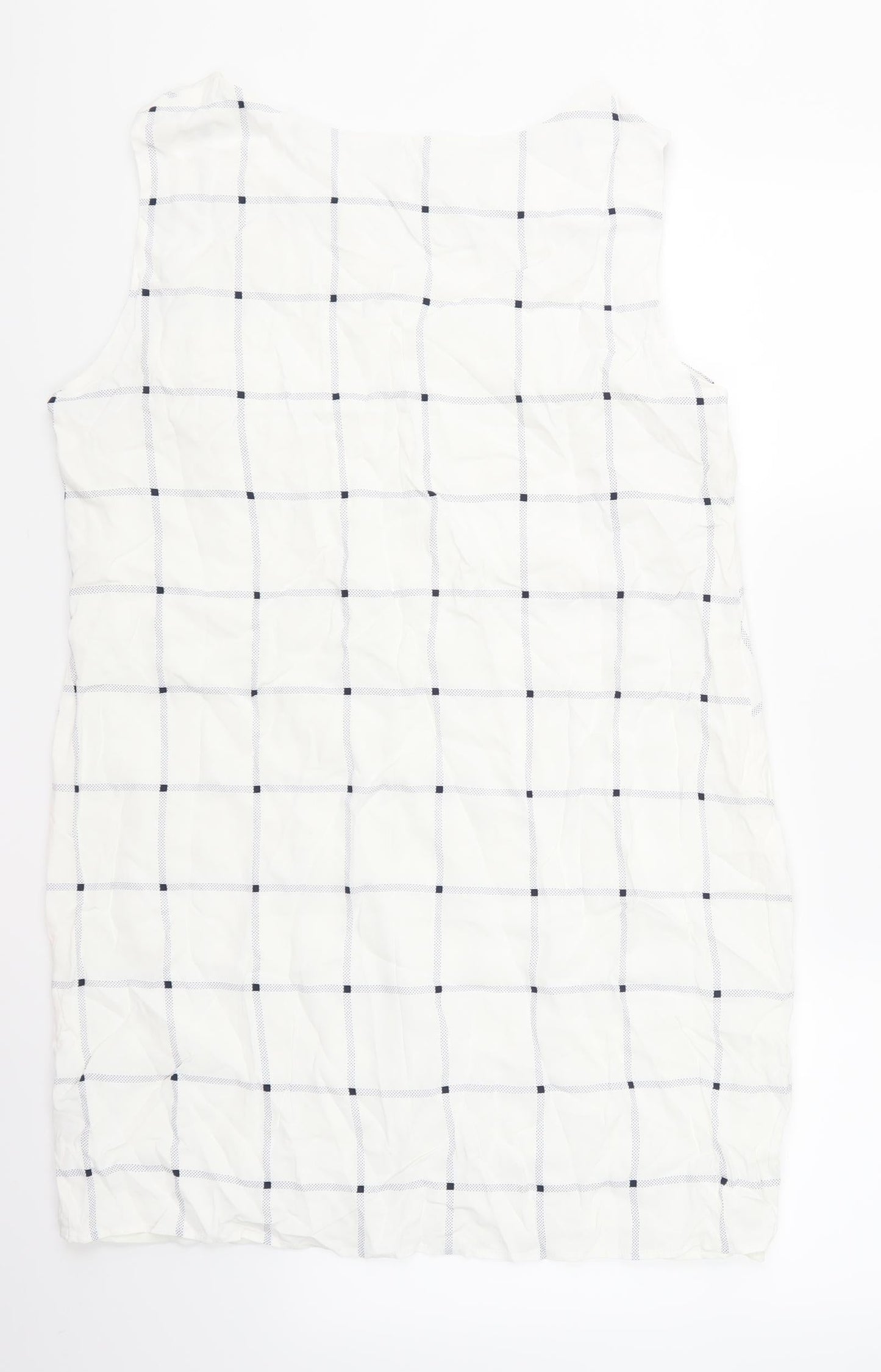 Marks and Spencer Womens White Check  Pencil Dress  Size 10