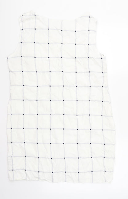 Marks and Spencer Womens White Check  Pencil Dress  Size 10