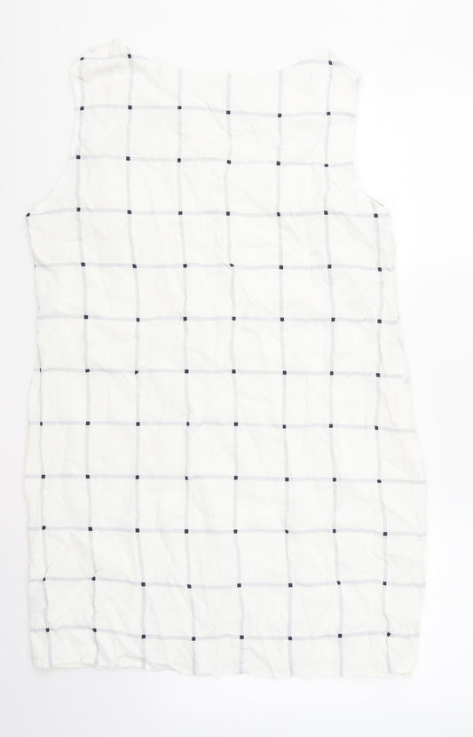 Marks and Spencer Womens White Check  Pencil Dress  Size 10