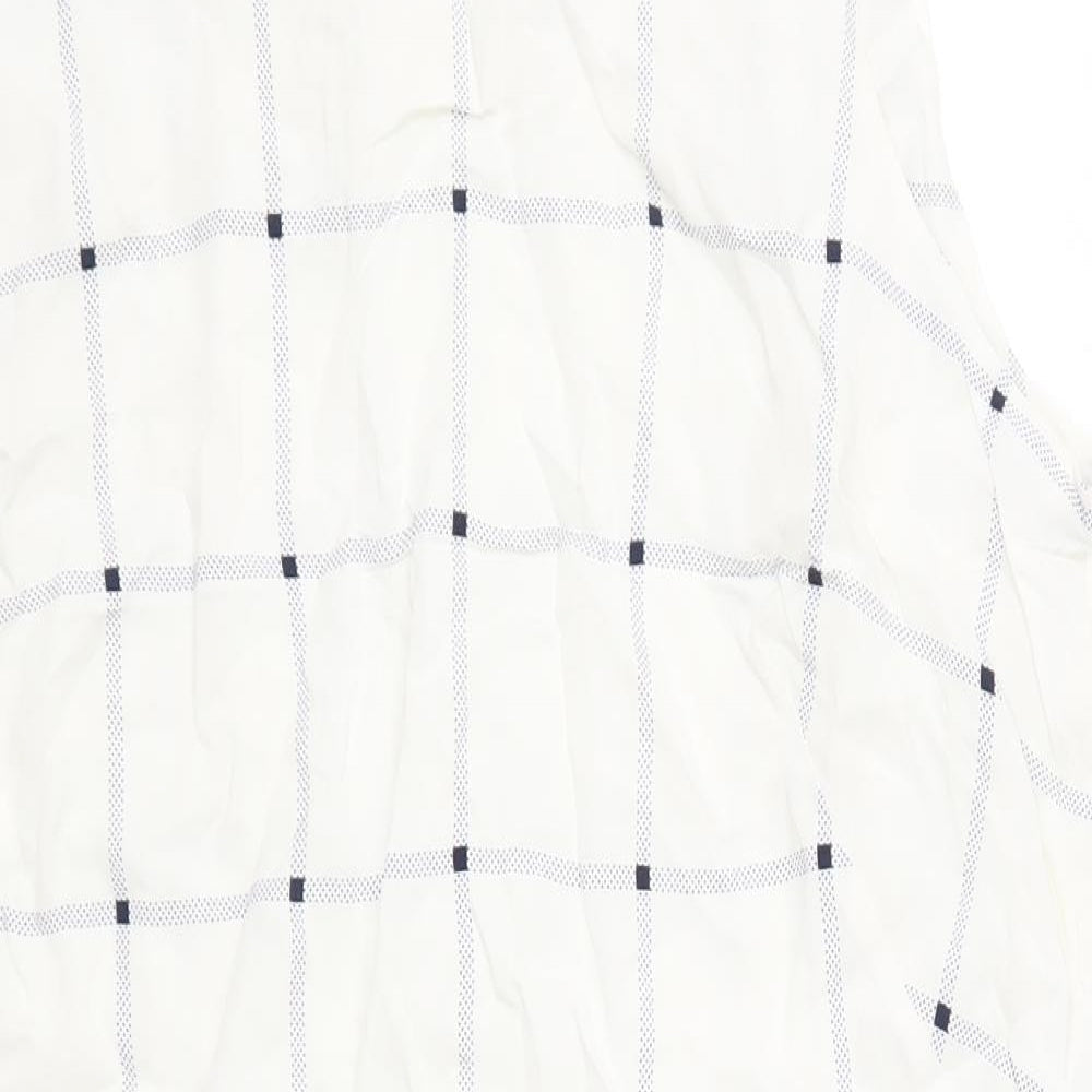 Marks and Spencer Womens White Check  Pencil Dress  Size 10
