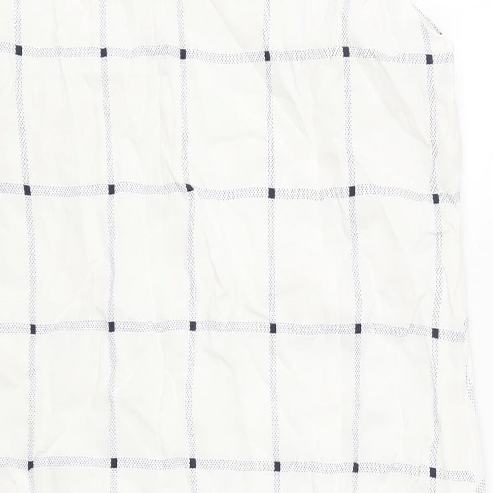 Marks and Spencer Womens White Check  Pencil Dress  Size 10
