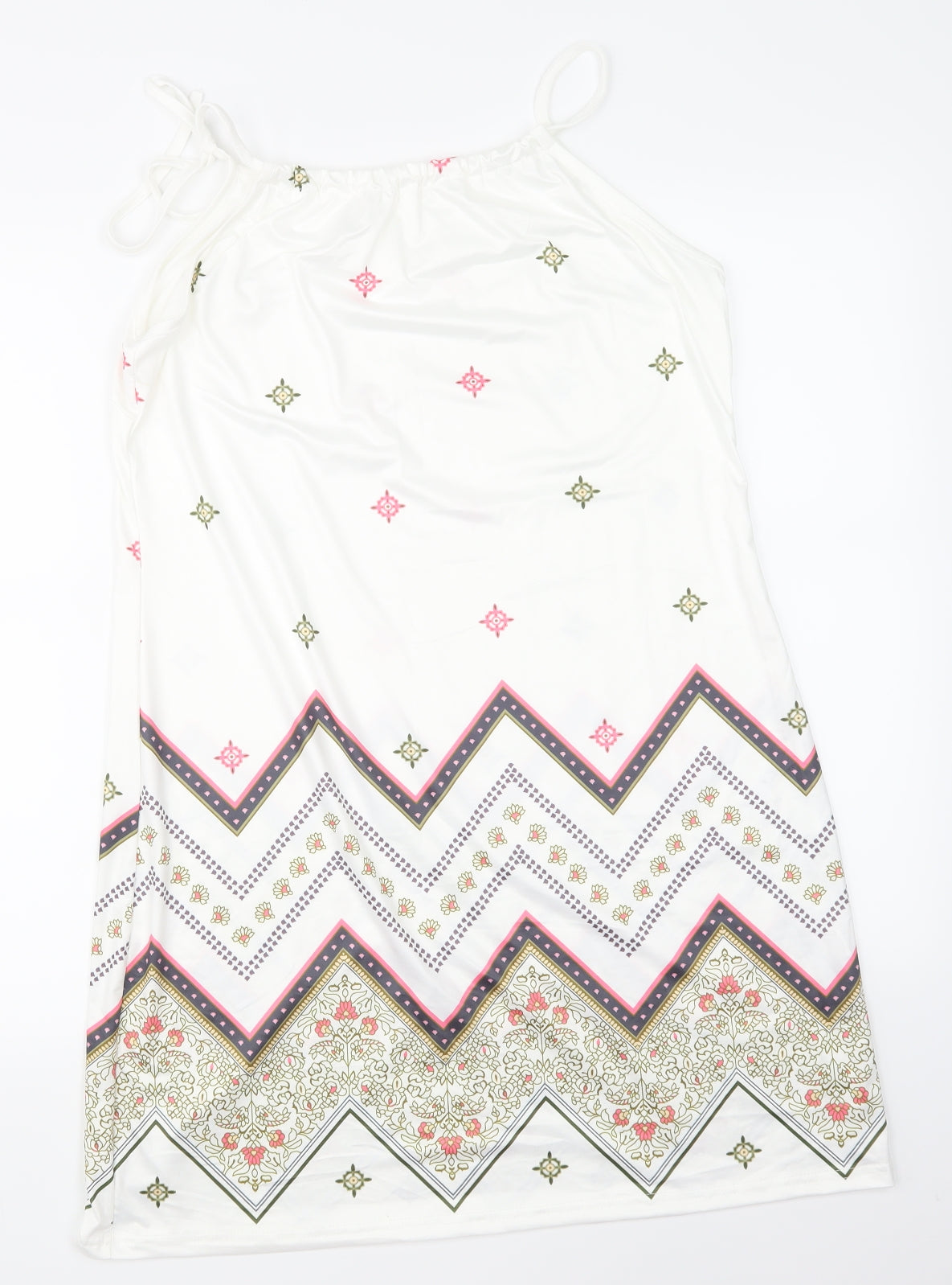 Select Womens White Argyle/Diamond  Skater Dress  Size 12