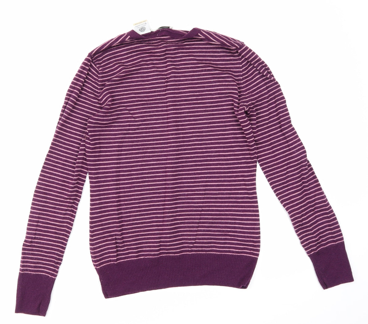 Woolmark Womens Purple Striped  Pullover Sweatshirt Size M