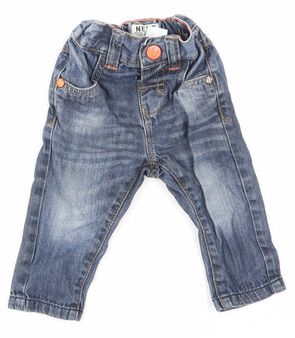 NEXT Boys Blue  Denim Cargo Jeans Size 6-9 Months