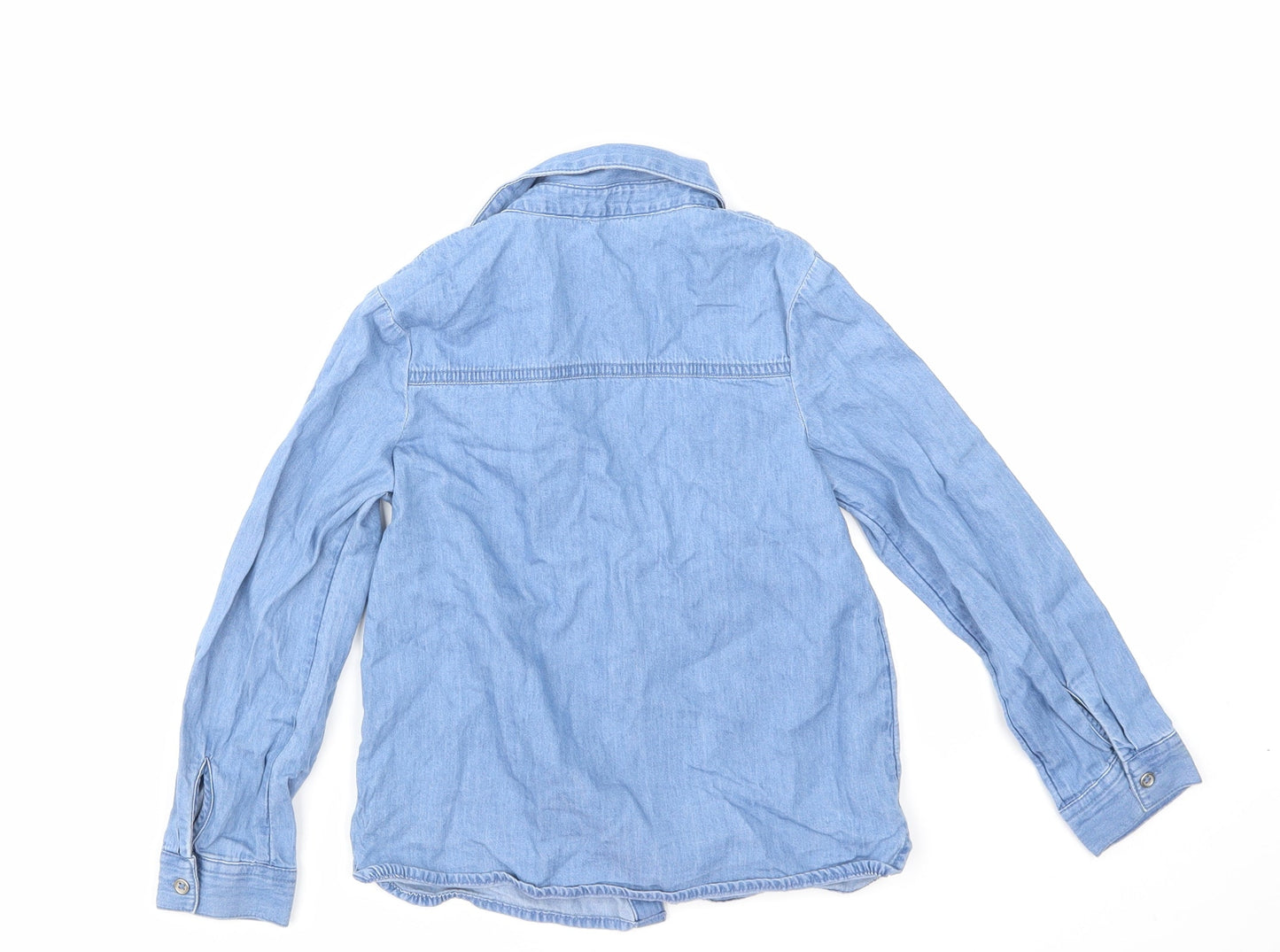 George Girls Blue  Denim Basic Button-Up Size 6-7 Years