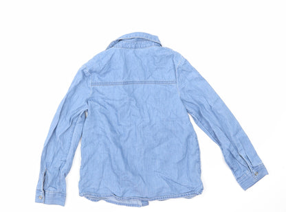 George Girls Blue  Denim Basic Button-Up Size 6-7 Years