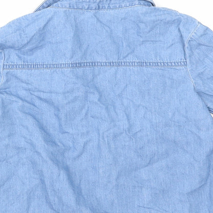 George Girls Blue  Denim Basic Button-Up Size 6-7 Years