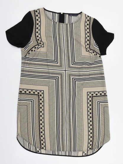 M&S Womens Gold Geometric  Basic Blouse Size 10