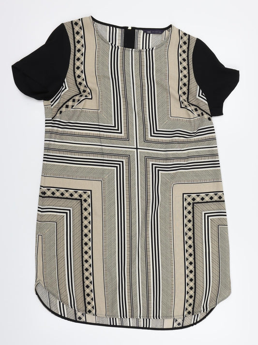 M&S Womens Gold Geometric  Basic Blouse Size 10