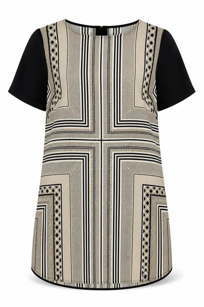 Marks & Spencer Womens Gold Geometric  Basic Blouse Size 10