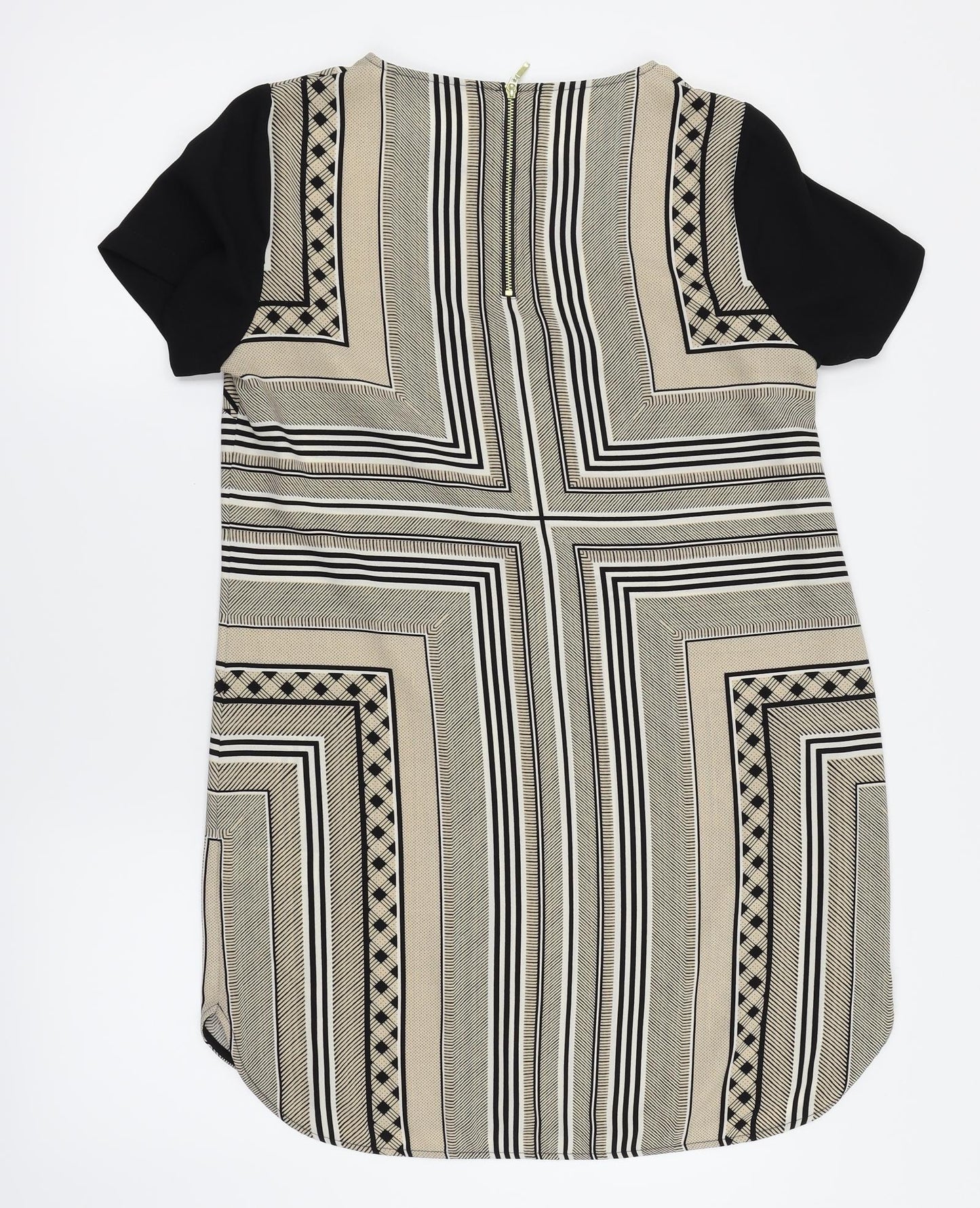 M&S Womens Gold Geometric  Basic Blouse Size 10